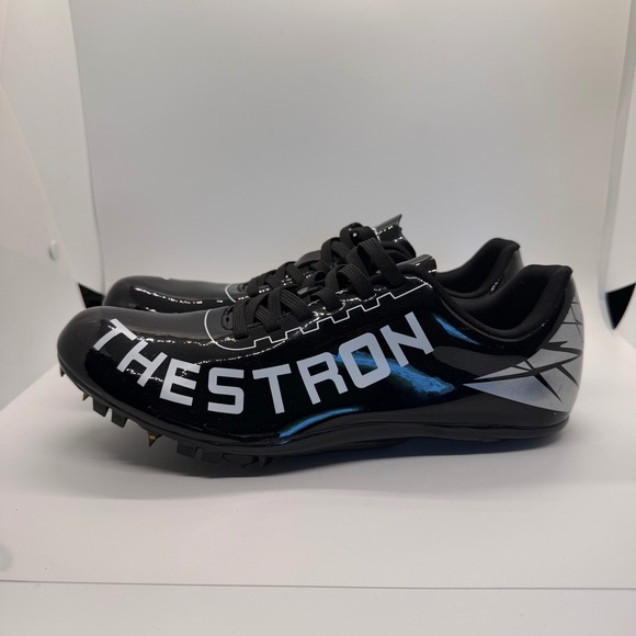 Thestron Black Patent Track Field Sprint Spikes Shoes Mens 7.5 Womens 9 EUR 40 main image 7